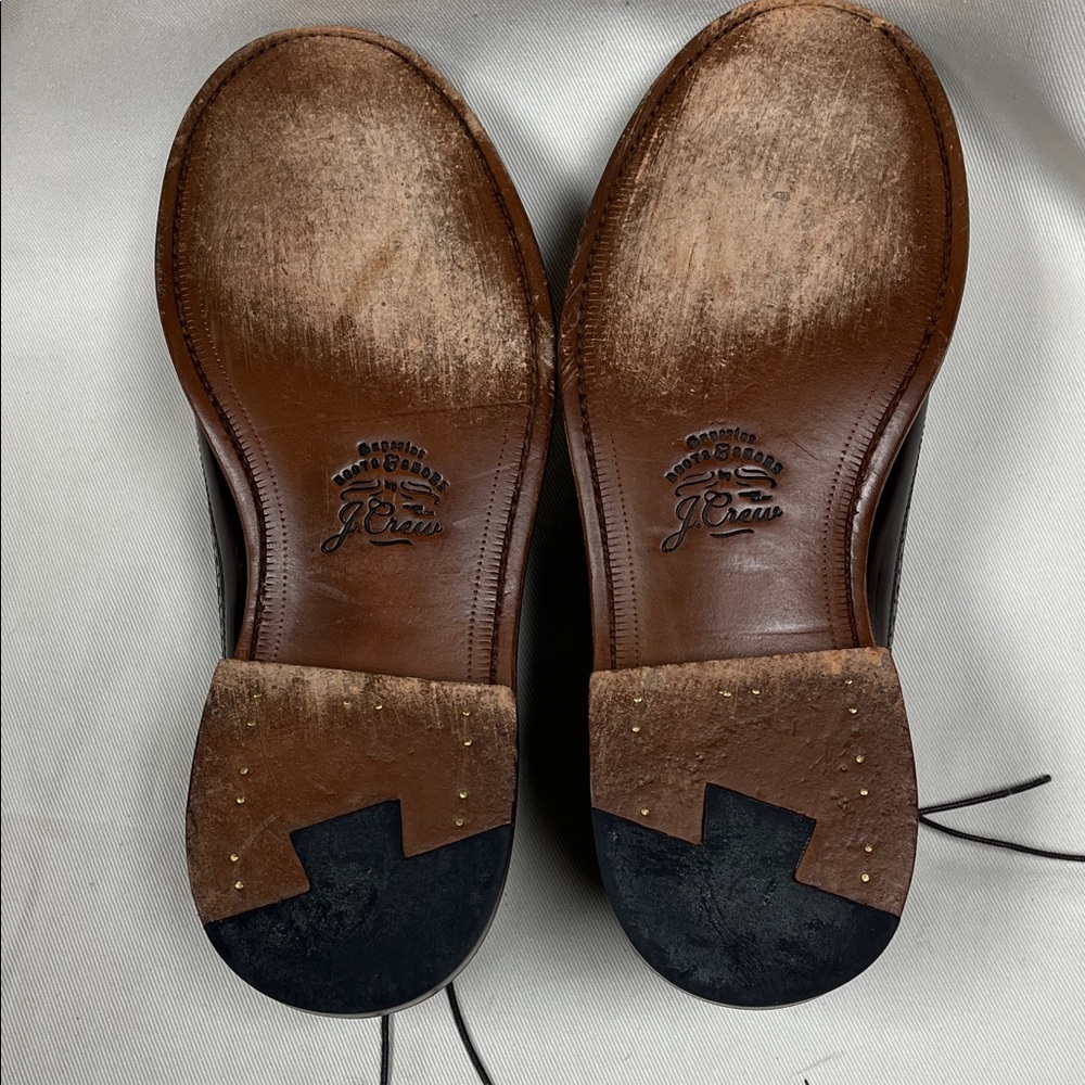 J. Crew Ludlow Dark Brown Leather Oxfords size 10D - Picture 7 of 9